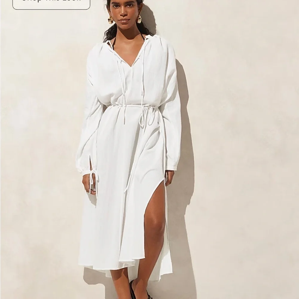 J crew white Airy gauze tunic dress